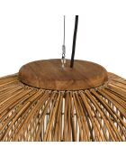 Suspension en bois de teck recyclé naturelle - 59x59 cm