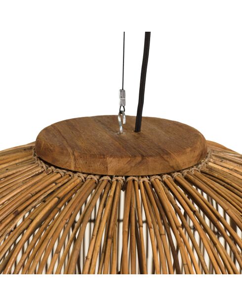 Suspension en bois de teck recyclé naturelle - 59x59 cm