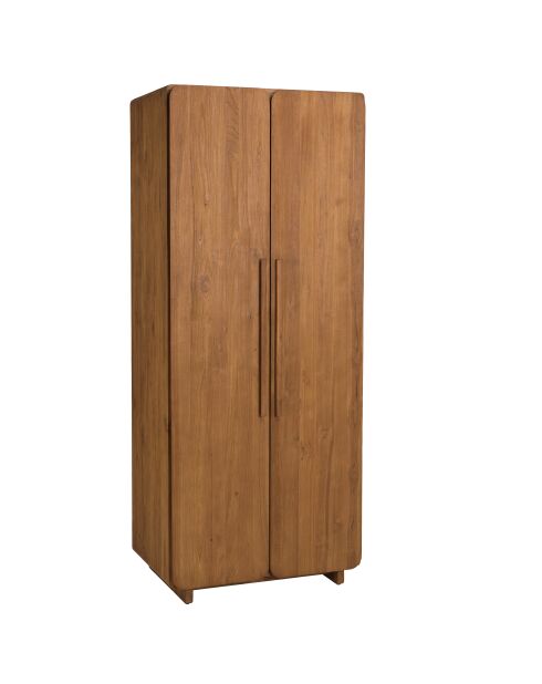 Armoire 2 portes en bois de teck recyclé naturelle - 80x195 cm