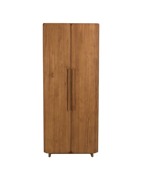 Armoire 2 portes en bois de teck recyclé naturelle - 80x195 cm