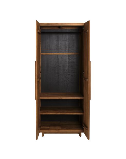 Armoire 2 portes en bois de teck recyclé naturelle - 80x195 cm