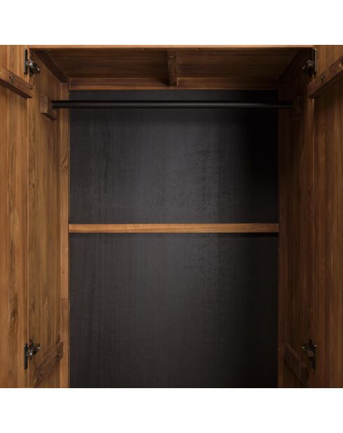 Armoire 2 portes en bois de teck recyclé naturelle - 80x195 cm