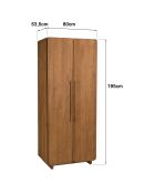 Armoire 2 portes en bois de teck recyclé naturelle - 80x195 cm