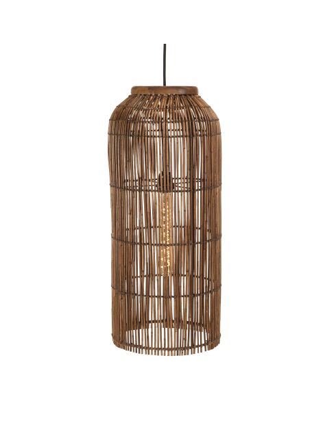 Suspension en bois de teck recyclé marron - 28x28cm