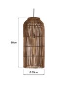 Suspension en bois de teck recyclé marron - 28x28cm