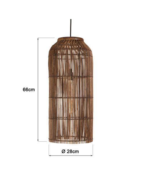Suspension en bois de teck recyclé marron - 28x28cm
