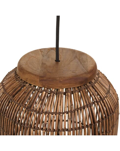 Suspension en bois de teck recyclé marron - 28x28cm