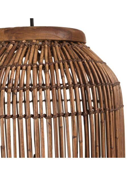 Suspension en bois de teck recyclé marron - 28x28cm