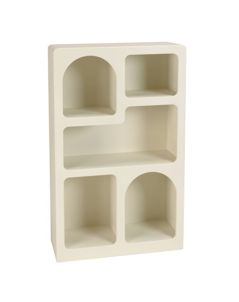Étagère en bois peint 5 niches beige - 60x24 cm
