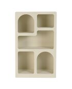 Étagère en bois peint 5 niches beige - 60x24 cm