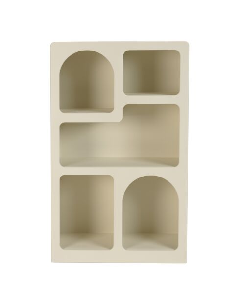 Étagère en bois peint 5 niches beige - 60x24 cm
