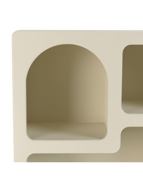 Étagère en bois peint 5 niches beige - 60x24 cm