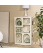 Étagère en bois peint 5 niches beige - 60x24 cm
