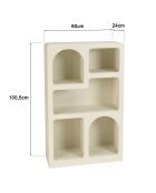 Étagère en bois peint 5 niches beige - 60x24 cm