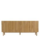 Buffet 4 portes décor motif arrondi naturelle - 180x42x75 cm