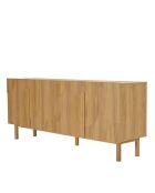 Buffet 4 portes décor motif arrondi naturelle - 180x42x75 cm