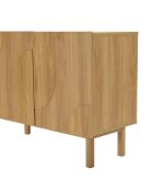Buffet 4 portes décor motif arrondi naturelle - 180x42x75 cm