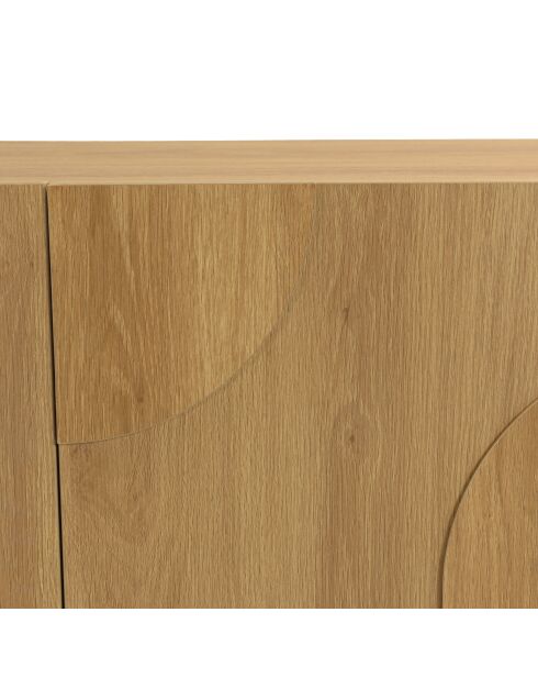 Buffet 4 portes décor motif arrondi naturelle - 180x42x75 cm