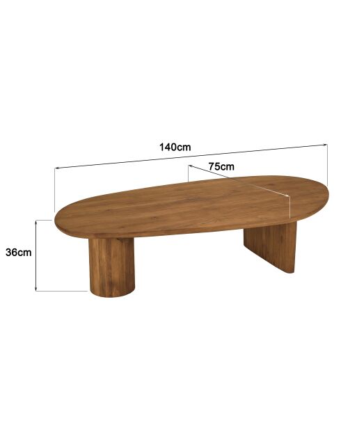 Mesita de madera de teca reciclada - 140x75 cm
