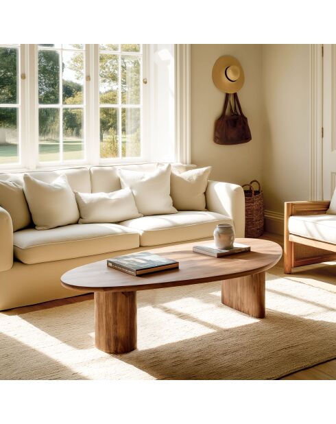Mesita de madera de teca reciclada - 140x75 cm