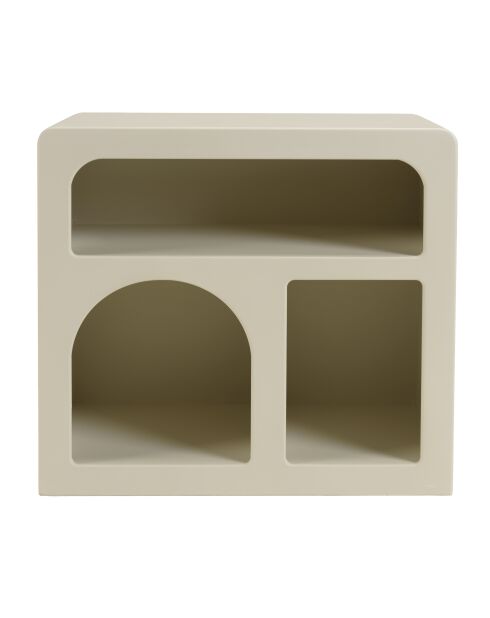 Chevet en bois peint 3 niches beige - 50x30 cm