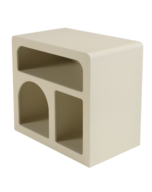 Chevet en bois peint 3 niches beige - 50x30 cm
