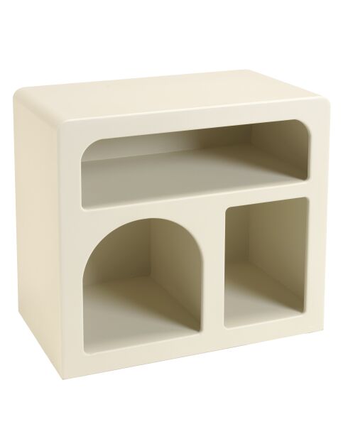 Chevet en bois peint 3 niches beige - 50x30 cm