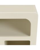 Mesita de noche de madera pintada con 3 nichos beige - 50x30 cm