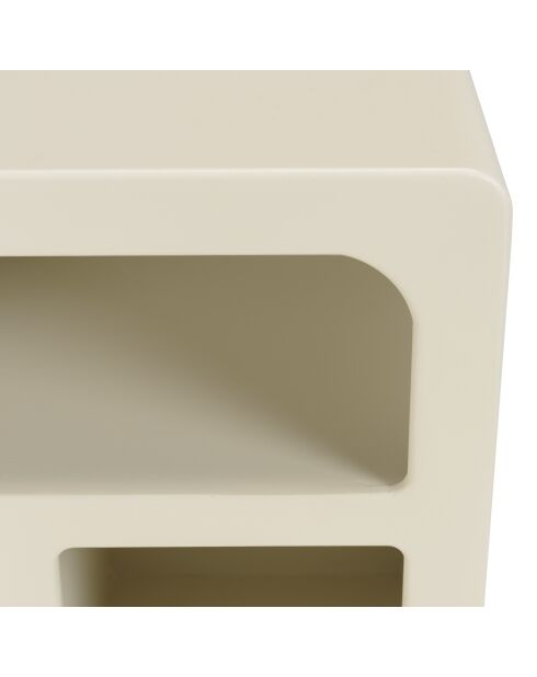 Chevet en bois peint 3 niches beige - 50x30 cm