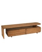 Meuble TV 2 tiroirs en bois de teck recyclé marron - 160x40 cm