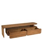 Meuble TV 2 tiroirs en bois de teck recyclé marron - 160x40 cm