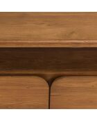 Meuble TV 2 tiroirs en bois de teck recyclé marron - 160x40 cm
