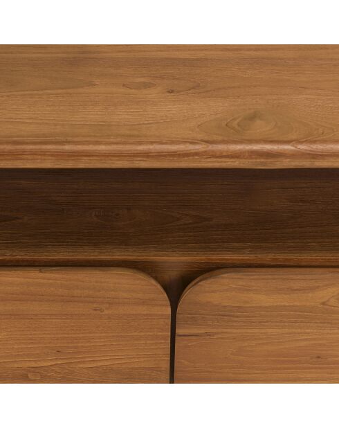 Meuble TV 2 tiroirs en bois de teck recyclé marron - 160x40 cm