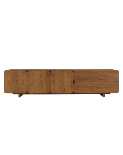Buffet 3 portes 2 tiroirs en bois de teck recyclé marron - 200x48 cm