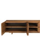 Buffet 3 portes 2 tiroirs en bois de teck recyclé marron - 200x48 cm