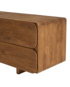 Buffet 3 portes 2 tiroirs en bois de teck recyclé marron - 200x48 cm