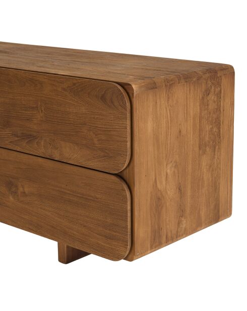 Buffet 3 portes 2 tiroirs en bois de teck recyclé marron - 200x48 cm