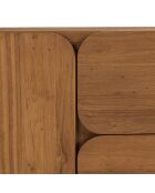 Buffet 3 portes 2 tiroirs en bois de teck recyclé marron - 200x48 cm