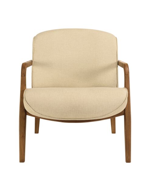 Fauteuil en bois de teck recyclé beige - 67x92x81 cm