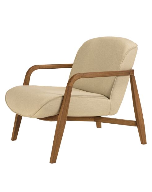 Fauteuil en bois de teck recyclé beige - 67x92x81 cm