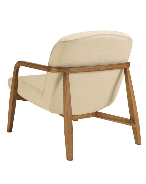 Fauteuil en bois de teck recyclé beige - 67x92x81 cm