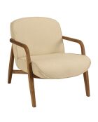 Fauteuil en bois de teck recyclé beige - 67x92x81 cm