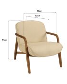 Fauteuil en bois de teck recyclé beige - 67x92x81 cm