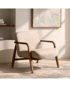 Fauteuil en bois de teck recyclé beige - 67x92x81 cm