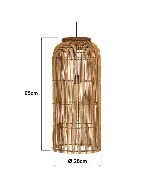 Suspension en bois de teck recyclé naturelle - 28x28 cm