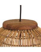 Suspension en bois de teck recyclé naturelle - 28x28 cm