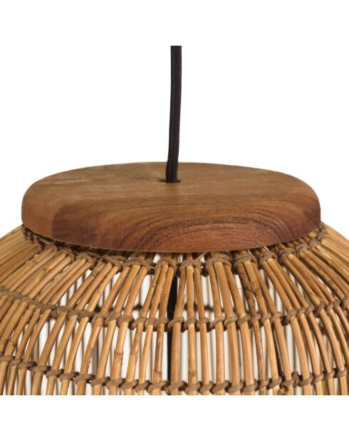 Suspension en bois de teck recyclé naturelle - 28x28 cm