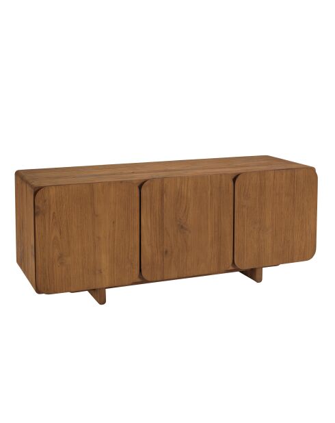 Aparador con 3 puertas de madera de teca reciclada marrón - 120x40 cm