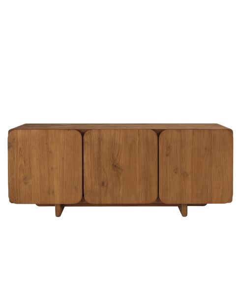 Aparador con 3 puertas de madera de teca reciclada marrón - 120x40 cm