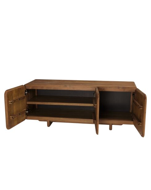 Aparador con 3 puertas de madera de teca reciclada marrón - 120x40 cm